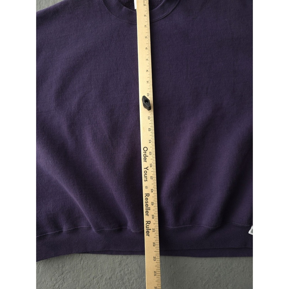 Vintage 90s Russell Athletic Purple Blank Crewneck Sweatshirt XL - Picture 8 of 10